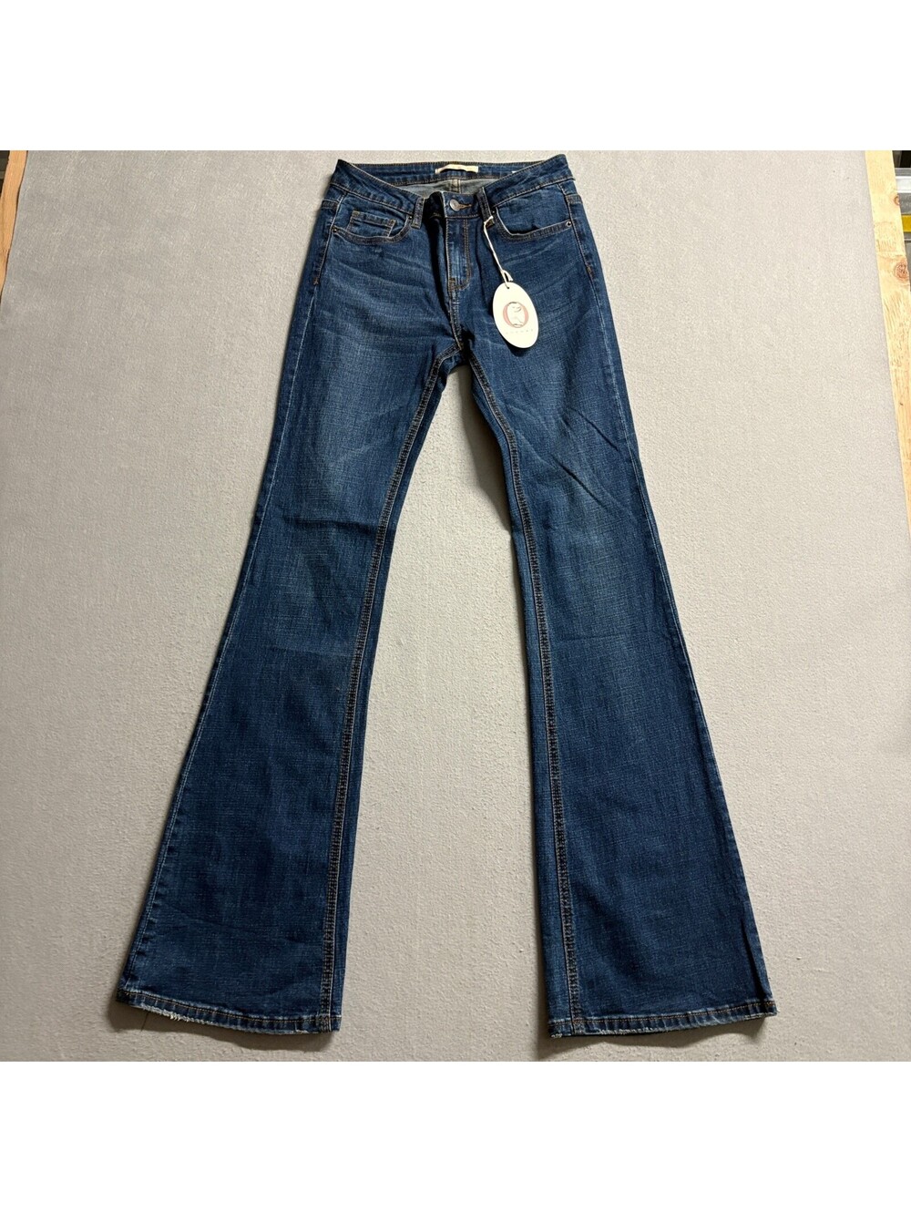 Bobore Flare Jeans Womens Size 28 Blue Denim Stretch Bell Bottom Pants New